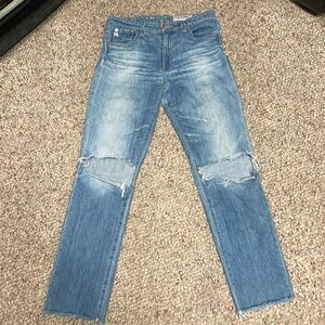 Ag Isabelle distressed raw hem jeans